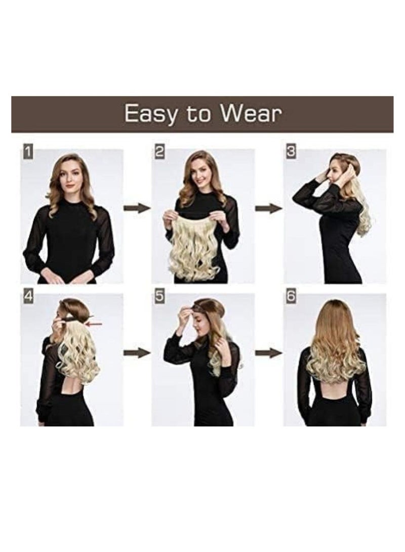 إستيل وصلة شعر كاملة الرأس قطعة واحدة طويلة مستقيمة ومموجة مع 5 مشابك مناسبة للنساء والفتيات لون الجسم المموج رقم 10 - Image 5